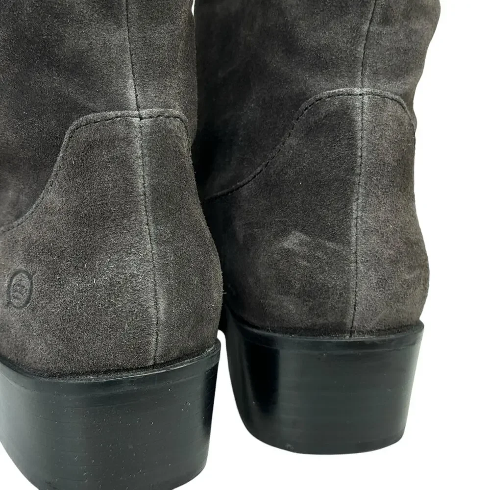 Born Women's Over the Knee Boot Crown Cady 2 SZ 7.5 Grey Suede Relaxed Slouchy